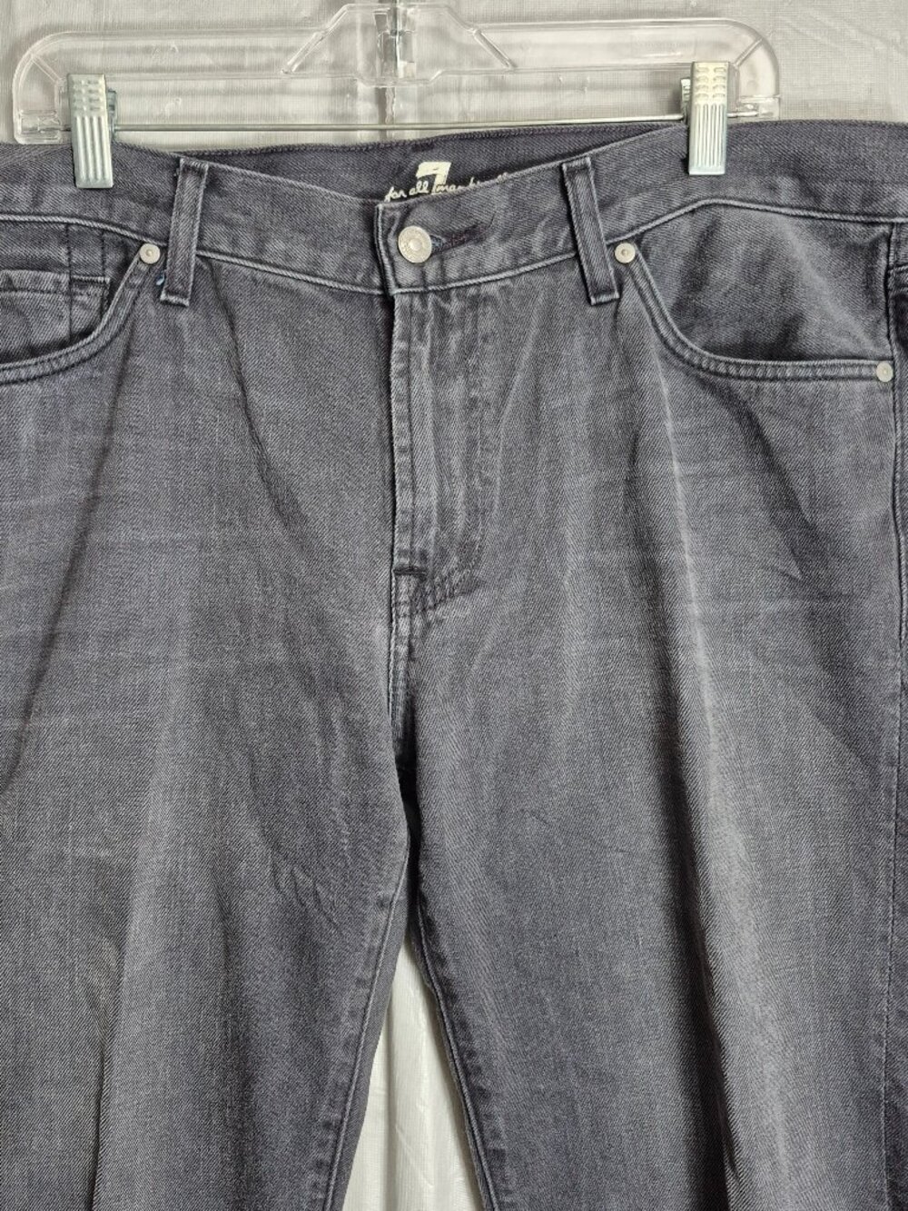 7 For All Mankind Jeans Mens 38x29"Dark Gray Slimmy Denim Pants 5 Pocket 0683